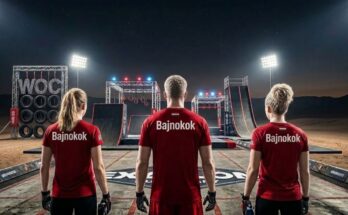 3 bajnok sportoló háttal áll az exatlon pályán