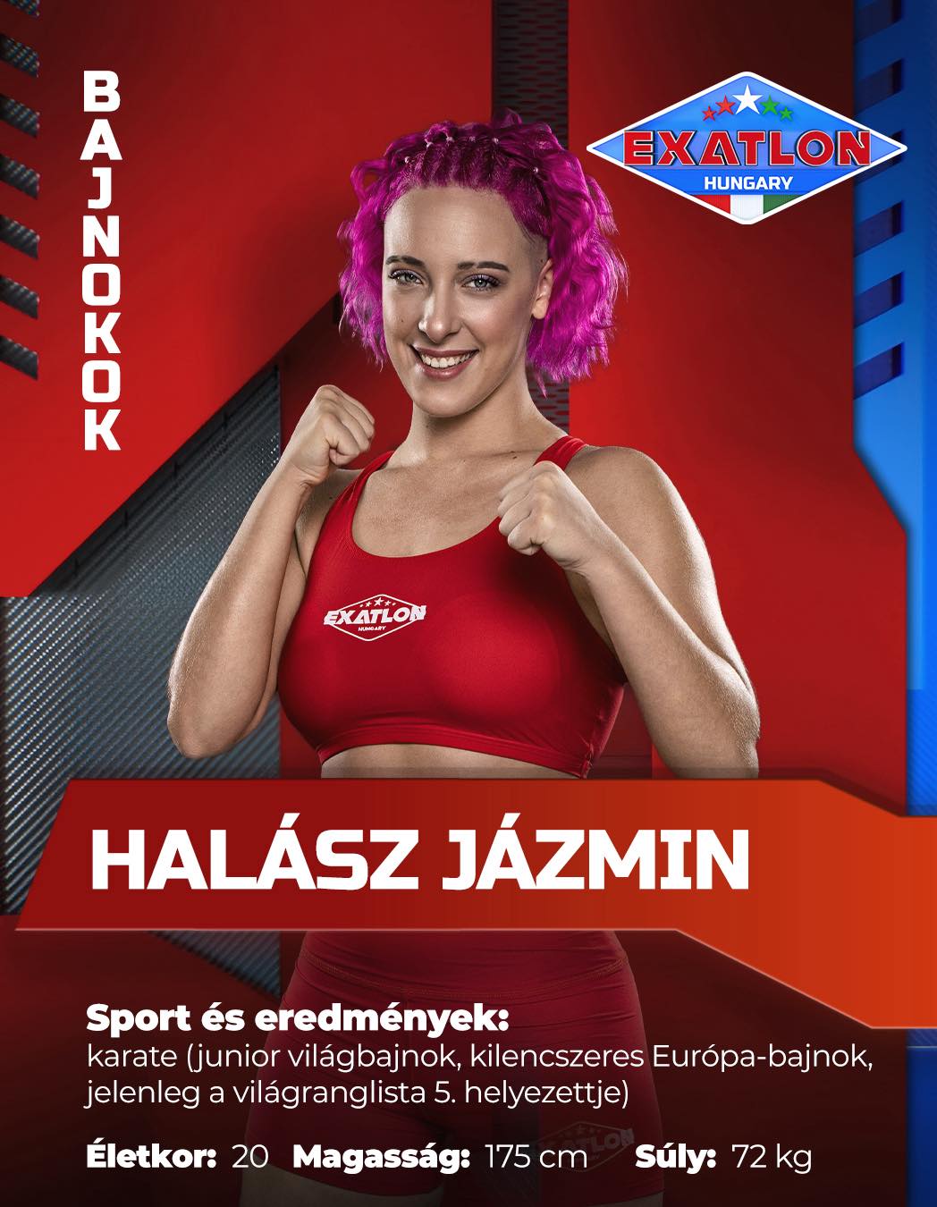 Halász Jázmin Exatlon adatlap